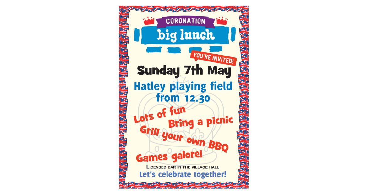 Coronation Big Lunch at Hatley St George - poster 1st page Coronation Big Lunch at Hatley St George - poster 2nd page