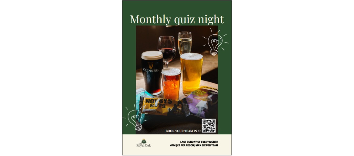 Quiz Night at The Royal Oak!
