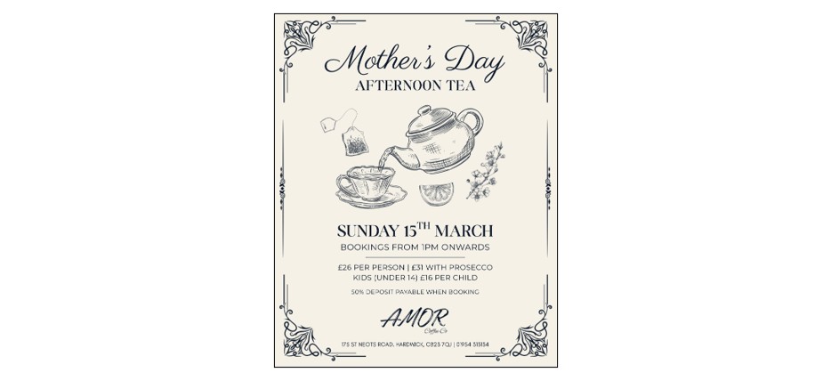 Mother's Day Afternoon Tea - poster Mother's Day Afternoon Tea - sample