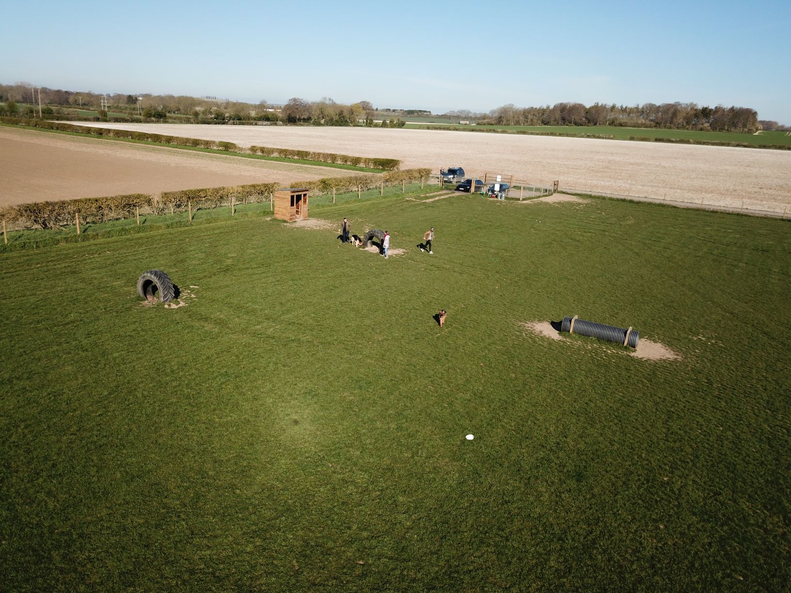 Newton Farms secure dog field, obstacle course